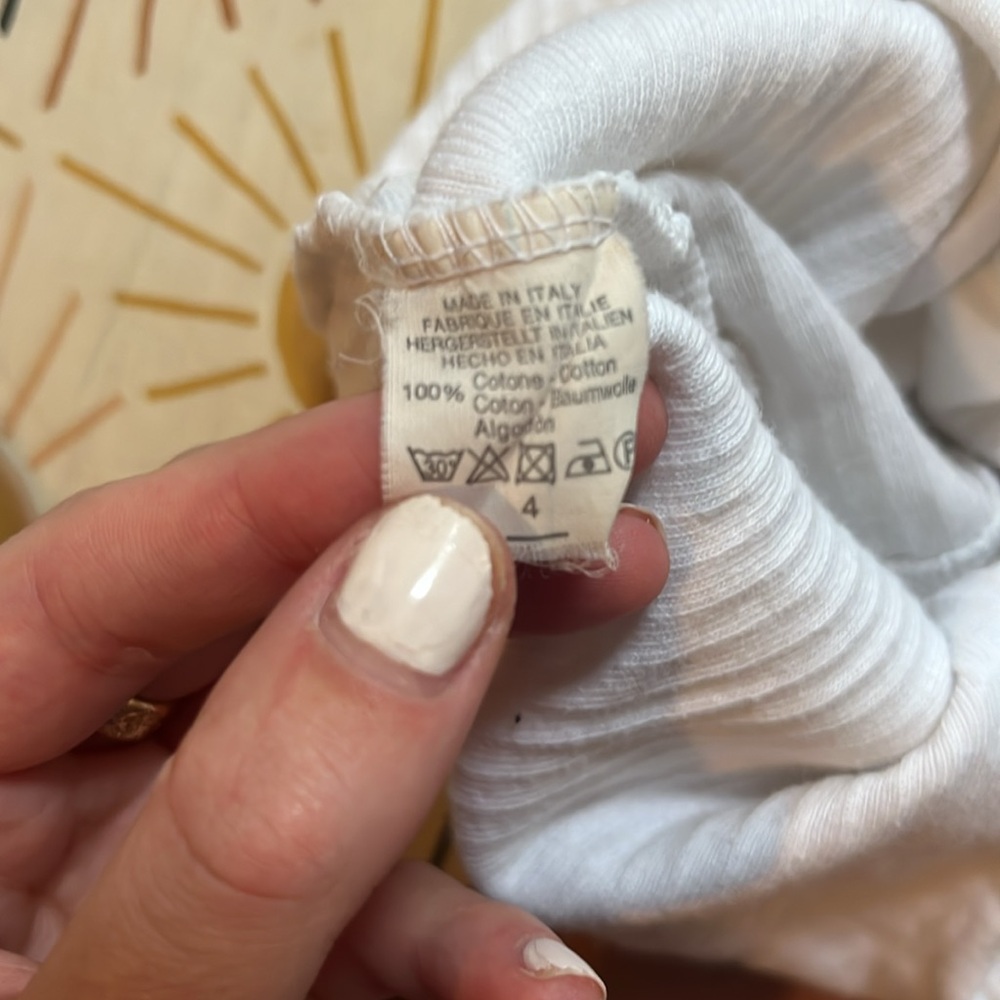 Brandy Melville 100% cotton white mini tank top - Picture 3 of 4